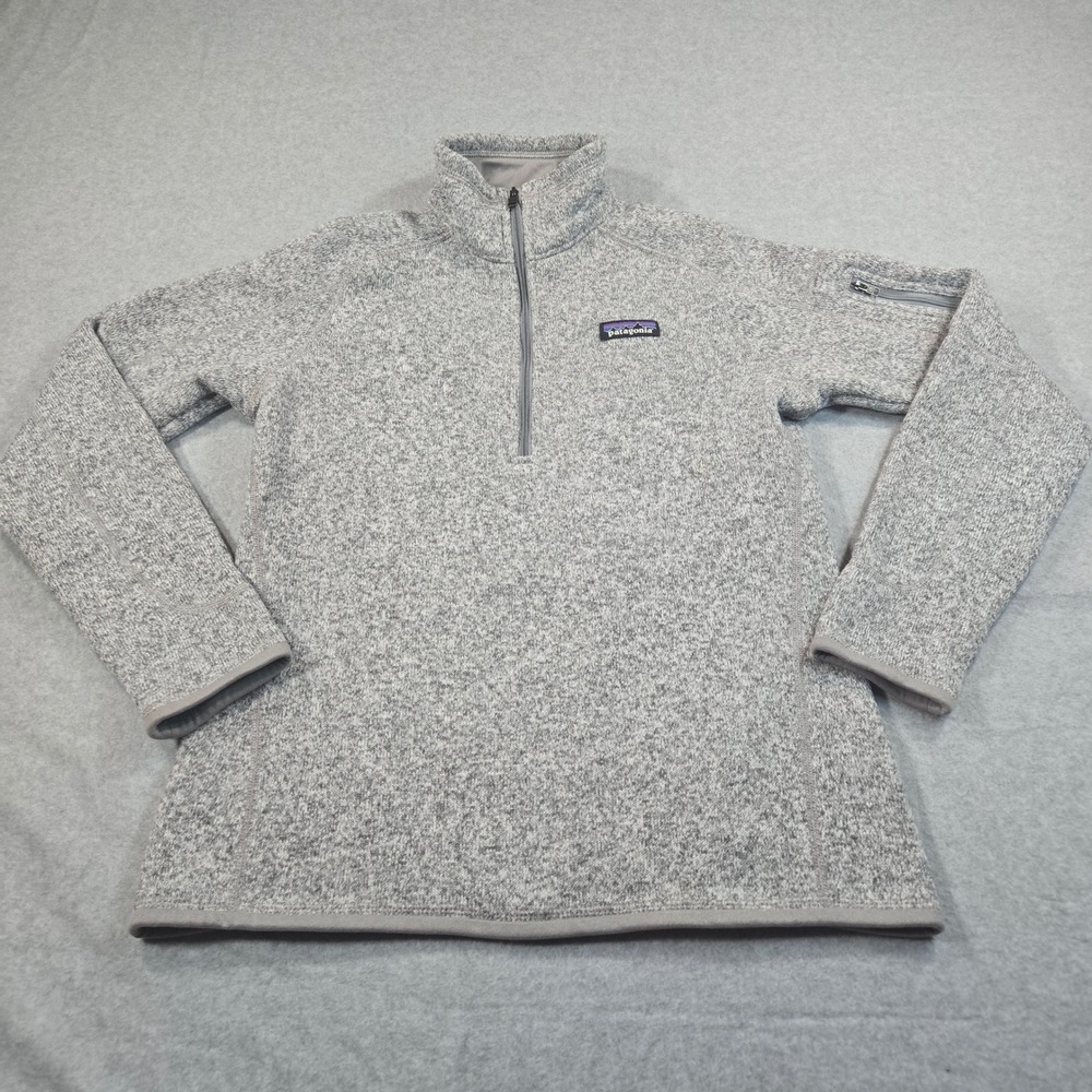 Patagonia Better Sweater 1/4 Zip Fleece Pullover Birch White Grey 25617 Womens S